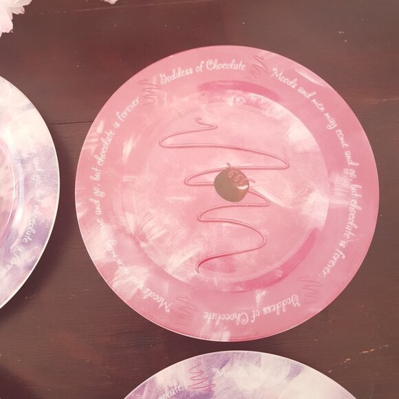 4pc CIB Goddess of Chocolate Dessert Plate Set in Box - Picture 5 of 10